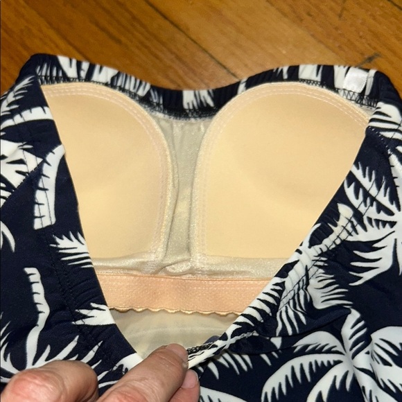 Blue and White Tropical One Piece Swimsuit - Picture 5 of 7